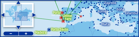 Flight Paths from Portugal Airports